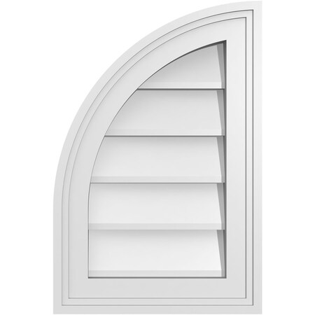 Ekena Millwork Quarter Round Top Left Surface Mount PVC Gable Vent w/ 2"W x 1-1/2"P Brickmould Frame, 12"W x 18"H GVPQL12X1802SN